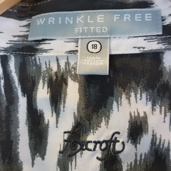 FoxCroft Wrinkle Free Fitted Patterned Shirt Sz 18 - Picture 3 of 6